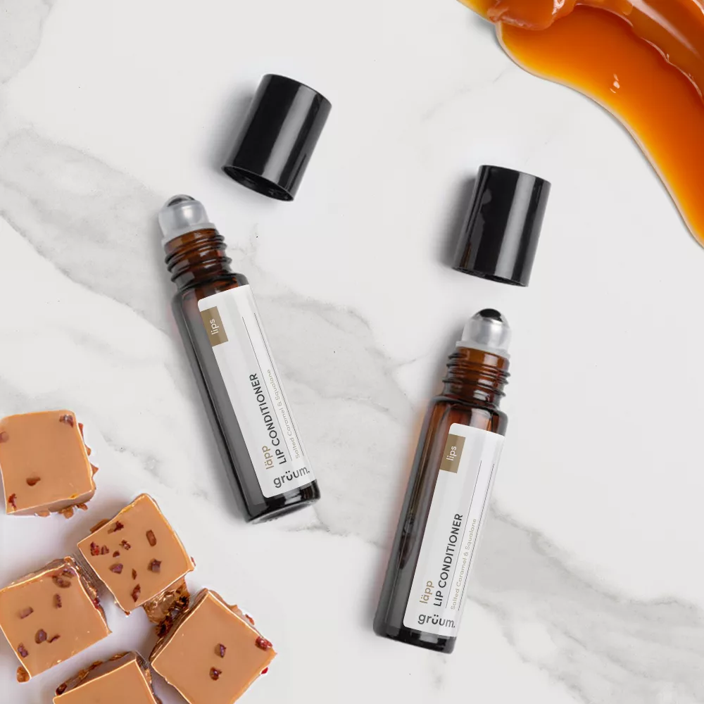 Two lip conditioners and caramel pieces