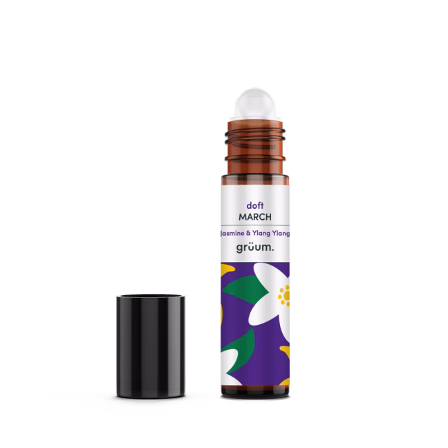 Roll-on bottle with floral design