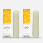 Two bath milk bars with packaging.