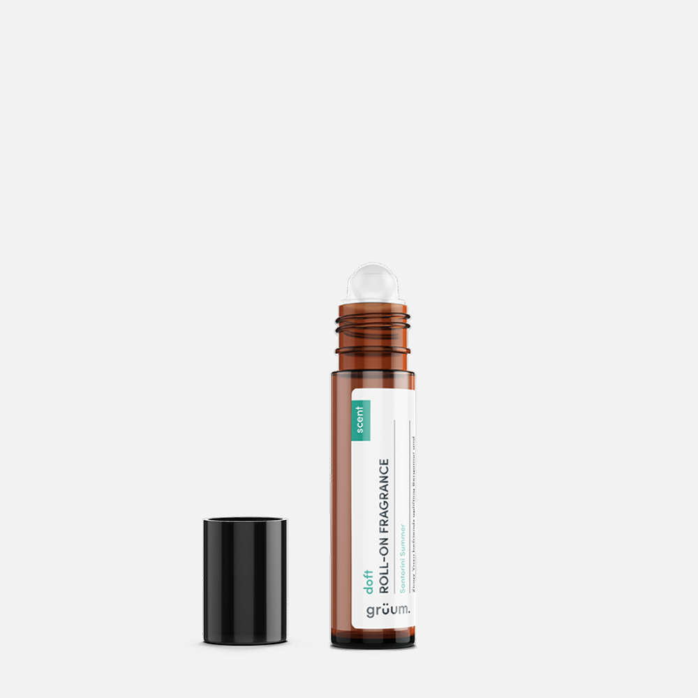 Amber roll-on fragrance bottle