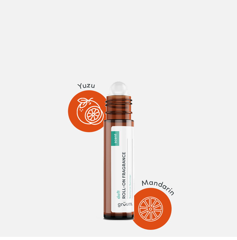 Roll-on fragrance with citrus design