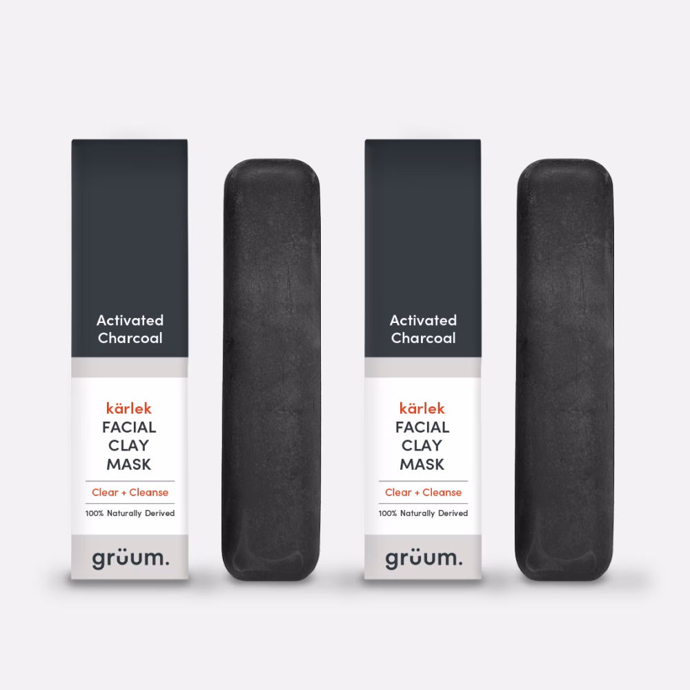 Facial clay mask products with charcoal
