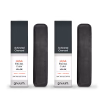 Two charcoal facial clay masks.