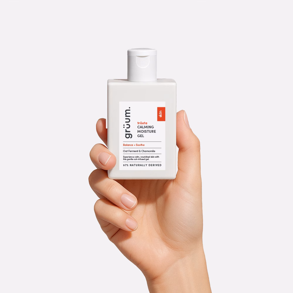 Hand holding calming moisture gel