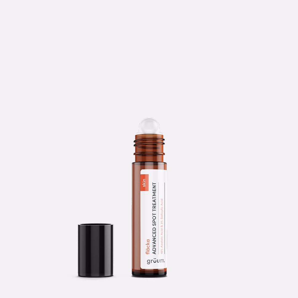 Open roll-on spot treatment bottle