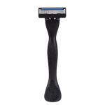 Black razor with textured handle