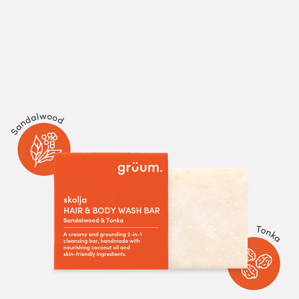 Sandalwood tonka wash bar packaging