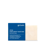 Blue and white soap packaging