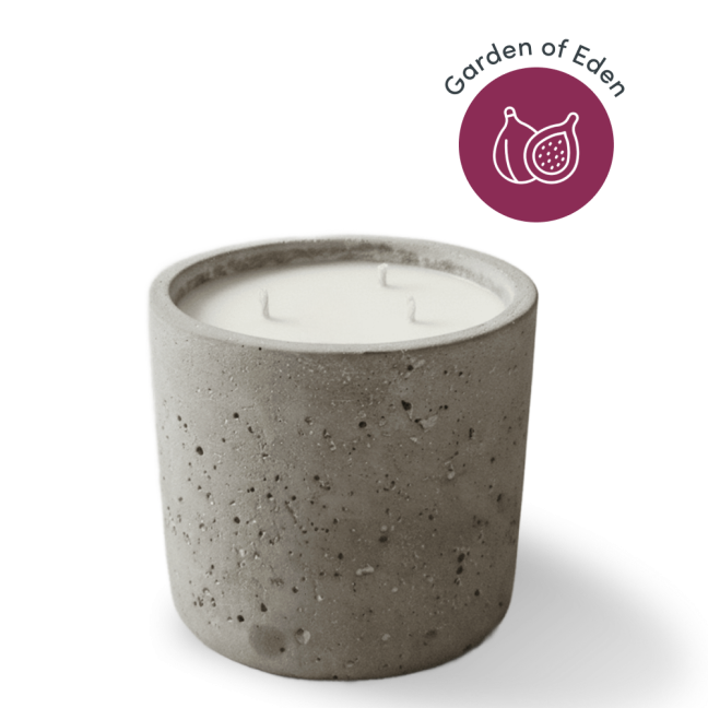 Concrete candle with fig icon