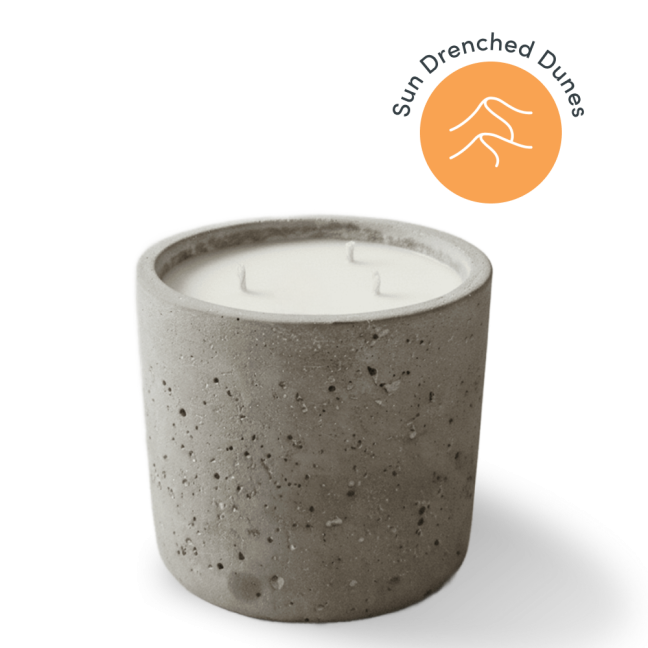Candle in concrete holder