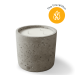 Concrete candle with three wicks.