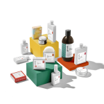 Collection of grooming products on blocks.