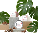 Haircare products with green leaves