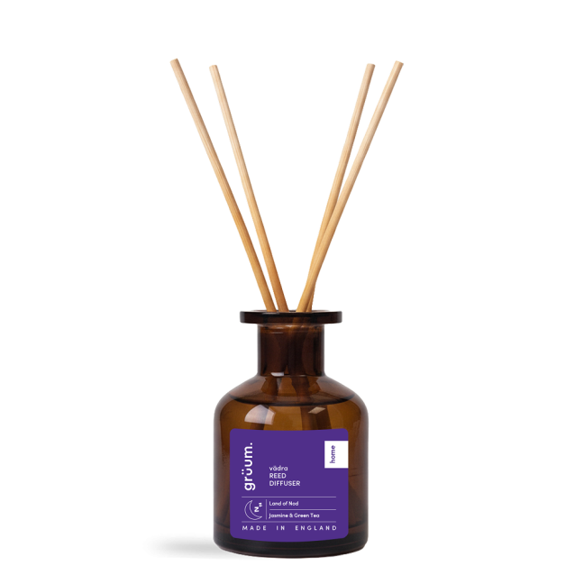 Reed diffuser with brown bottle.
